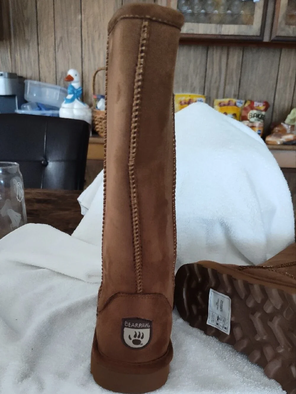 BearPaw Vegan Tall Winter Boots in Chestnut Brown Size 10